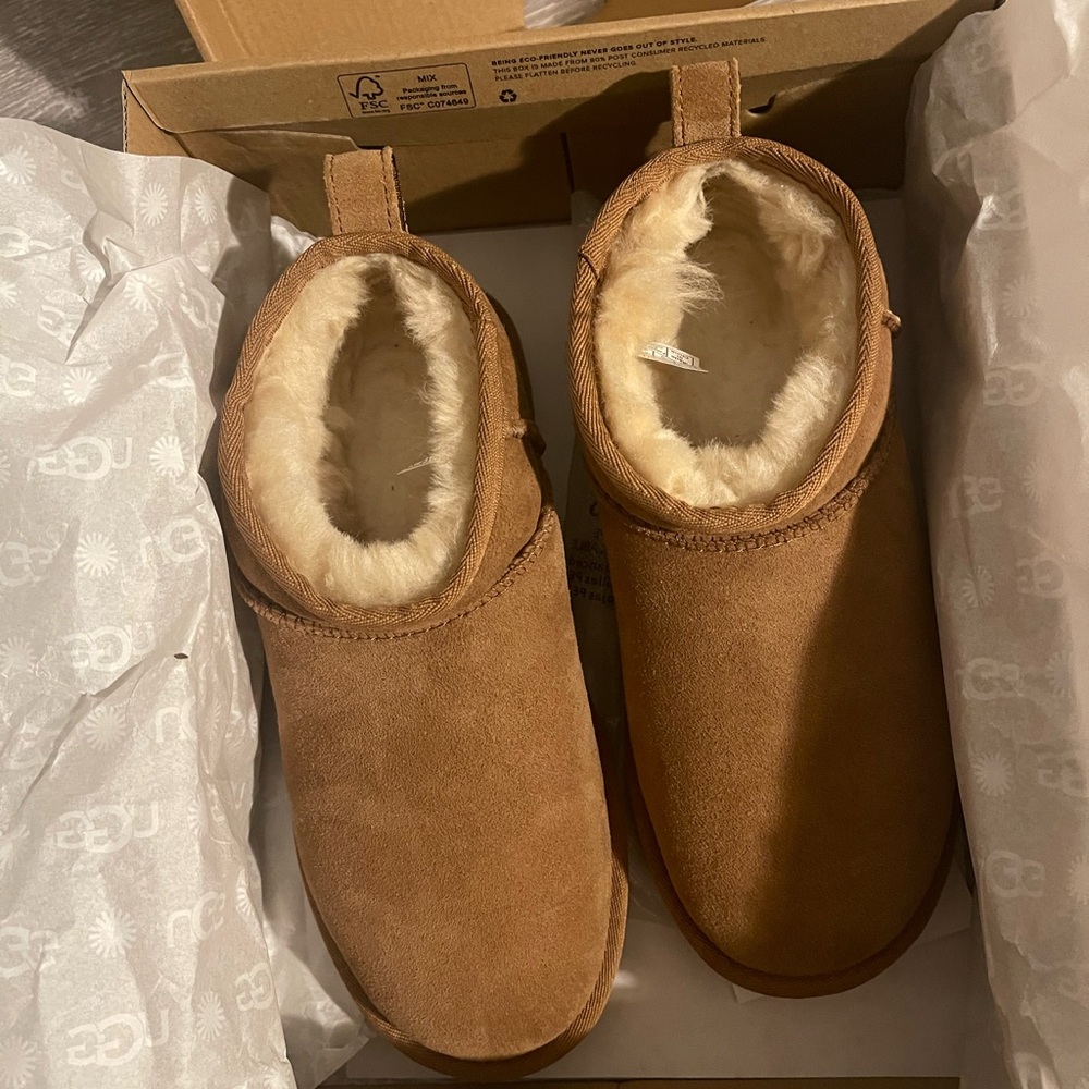 UGG Tan Suede Shearling Boots